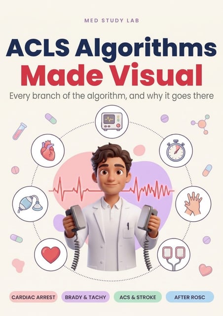 ACLS Algorithms Made Visual — every branch, and why it goes there
