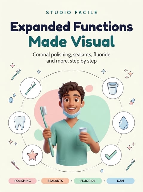 Expanded Functions Made Visual — coronal polishing, sealants, fluoride and more, step by step