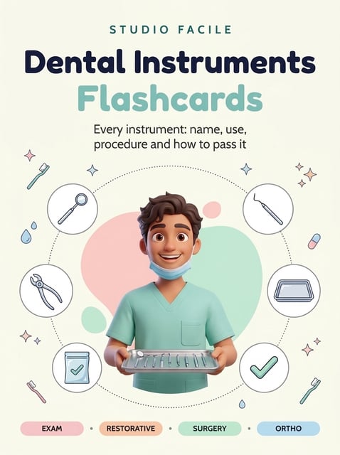 Dental Instruments Flashcards — every instrument: name, use, procedure and how to pass it