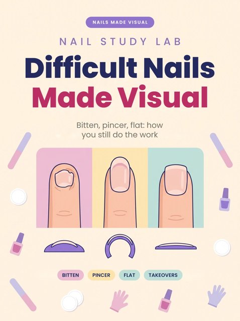 Difficult Nails Made Visual — Bitten, pincer, flat and somebody else's work