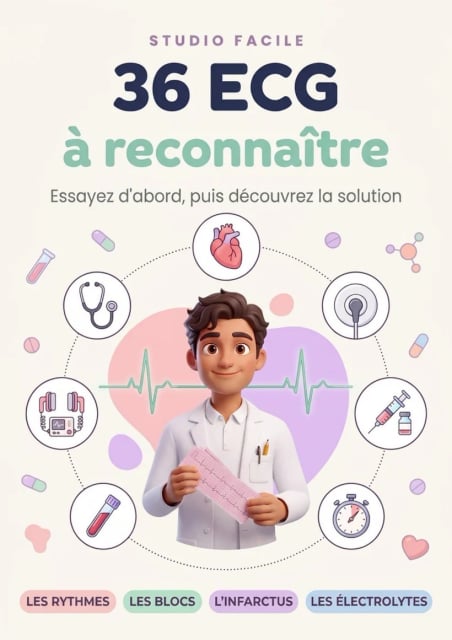 36 ECG à reconnaître — 36 tracés à interpréter, puis la solution expliquée
