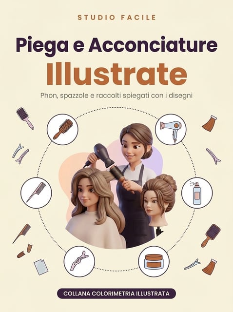 Piega e Acconciature Illustrate — phon, spazzole e raccolti spiegati con i disegni