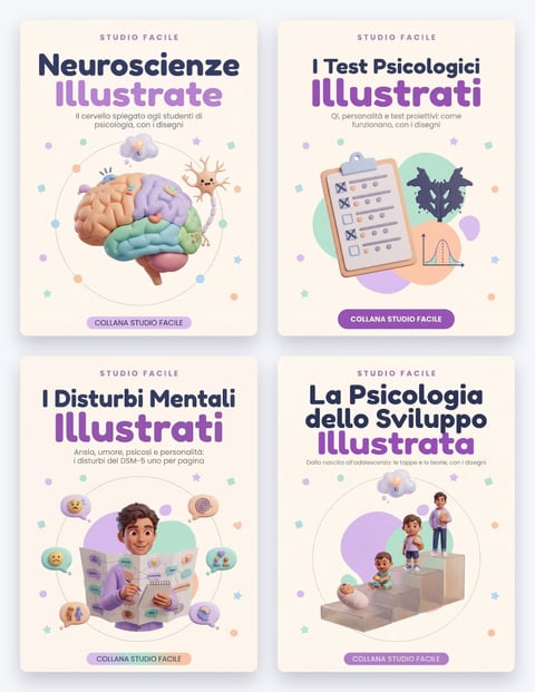 La Biblioteca dello Studente di Psicologia — Quattro volumi illustrati