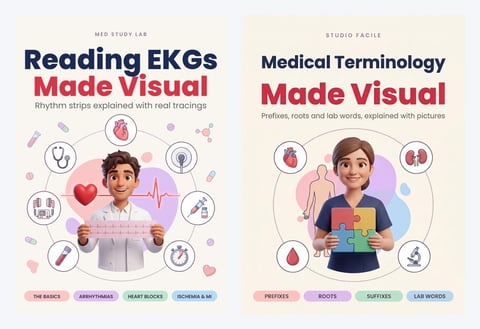The Patient Care Tech Kit — Reading EKGs Made Visual and Medical Terminology Made Visual