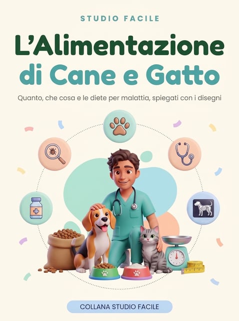 L'Alimentazione di Cane e Gatto — quanto, che cosa e le diete per malattia, spiegati con i disegni
