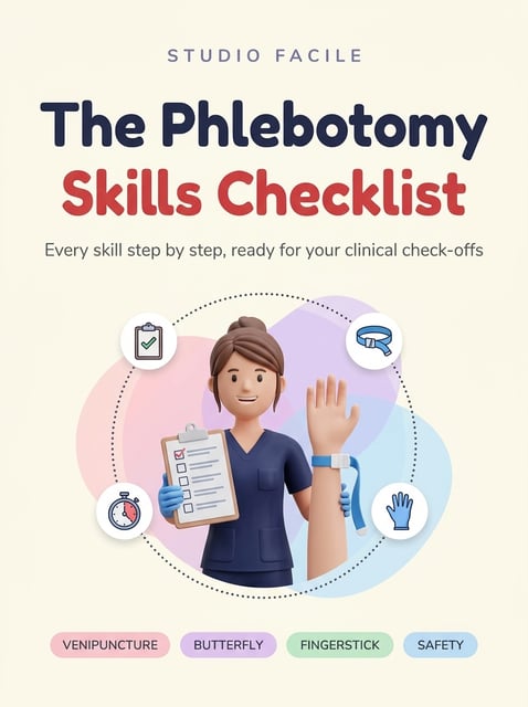 The Phlebotomy Skills Checklist — every skill step by step, ready for your clinical check-offs
