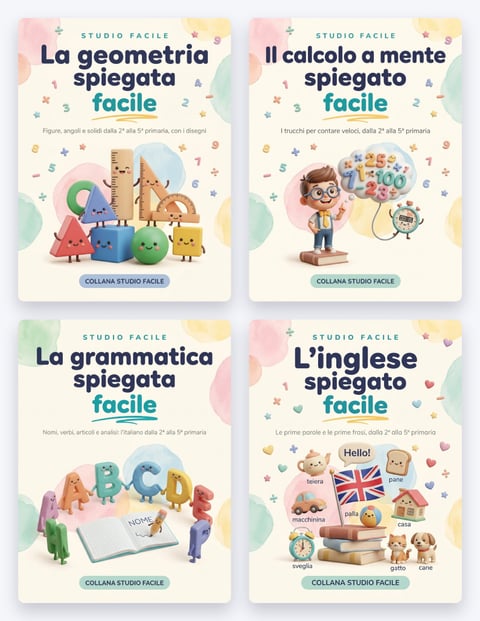 La Biblioteca della Primaria — Quattro volumi illustrati per aiutarlo con i compiti