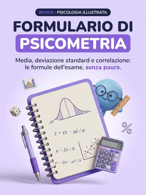 Formulario di Psicometria — media, deviazione standard e correlazione: le formule dell'esame, senza paura