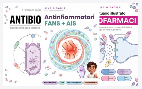 I Tre Prontuari Illustrati — Antibiotici, Antinfiammatori, Psicofarmaci