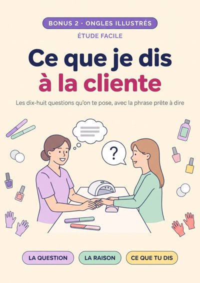 Ce que je dis à la cliente